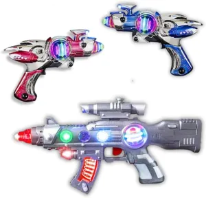 ArtCreativity Spin Ball Blaster Toy Gun and Super Spinning Space Toy Gun Set: 2 Exciting Toys with Multicolor LEDs, Sound Effects, and Batteries for Boys and Girls, Perfect for Halloween and Gifting!