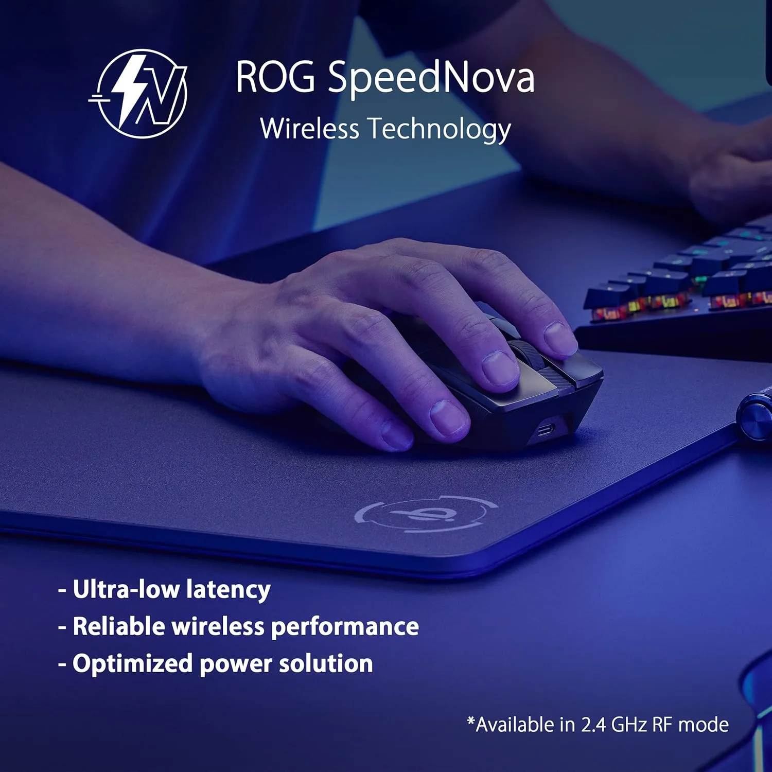 ASUS ROG Gladius III Wireless AimPoint Gaming Mouse, Connectivity (2.4GHz RF, Bluetooth, Wired), 36000 DPI Sensor, 6 programmable Buttons, ROG SpeedNova, Replaceable switches, Paracord Cable, Black