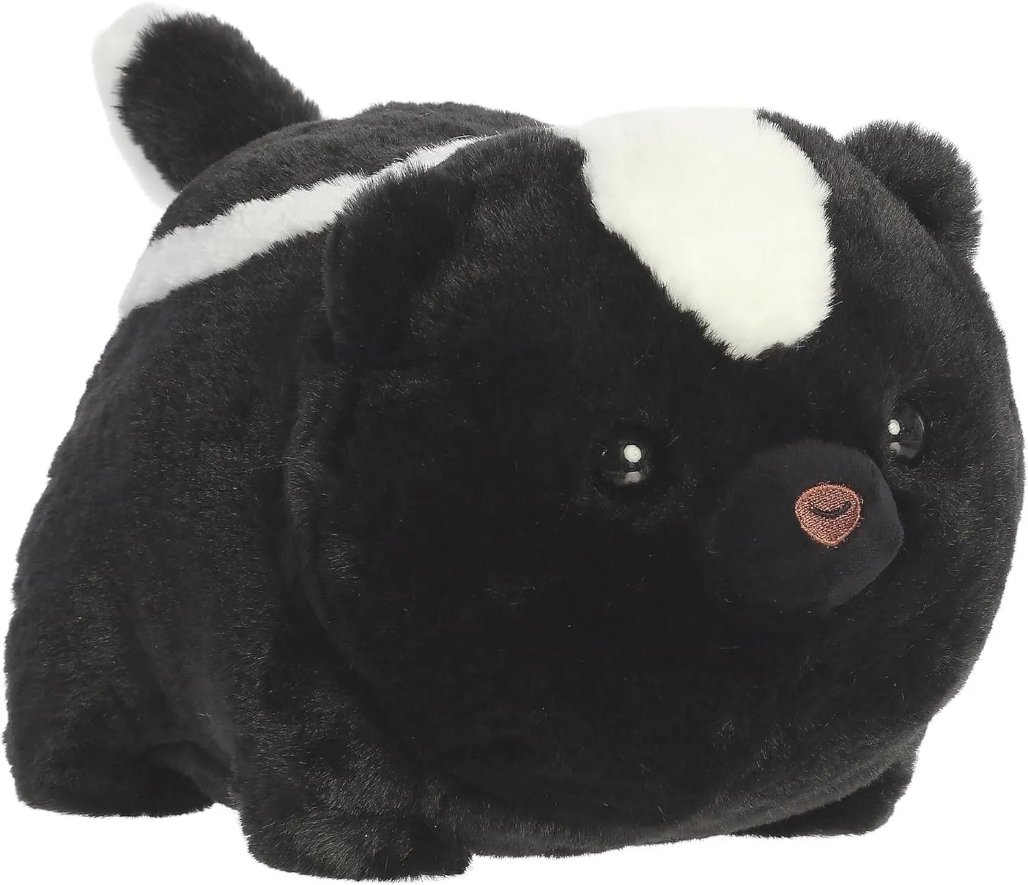 Aurora® Adorable Spudsters™ Scooter Skunk™ Stuffed Animal - Round Shape Makes for Comforting Cuddles for Kids All Ages and Animal Loving Adults - Black 10 Inches