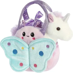 Aurora® Fashionable Fancy Pals™ Lil Butterfly™ Unicorn Stuffed Animal - On-The-go Companions - Stylish Accessories - White 7 Inches