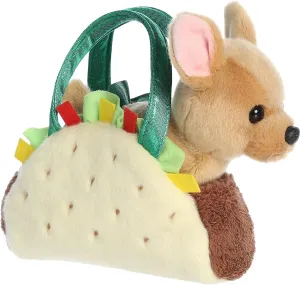 Aurora® Fashionable Fancy Pals™ Taco Puppy Stuffed Animal - On-The-go Companions - Stylish Accessories - Brown 7 Inches