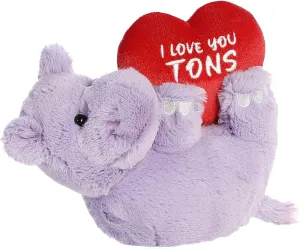 Aurora® Heartwarming Valentine I Love You Tons™ Stuffed Animal - Decorative Companion - Romantic Plush - Hippo 11 Inches