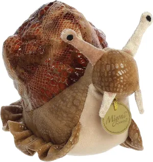 Aurora® Realistic Miyoni® Garden Snail Stuffed Animal - Lifelike Detail - Cherished Companionship - Brown 9 Inches
