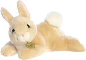 Aurora® Realistic Miyoni® Resting Bunny Stuffed Animal - Lifelike Detail - Cherished Companionship - Tan Rex 12 Inches