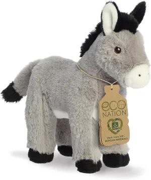 Aurora® Responsibly Made Eco Nation™ Donkey Stuffed Animal - Ideal for Playtime Adventures - Perfect for Birthdays or Just Because - Gray 11 Inches