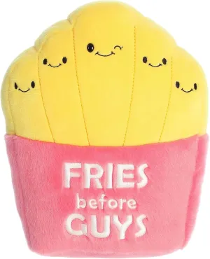 Aurora® Witty JUST Sayin'™ Fries Before Guys™ Stuffed Animal - Expressive Characters - Quirky Gift Ideas - Yellow 9 Inches