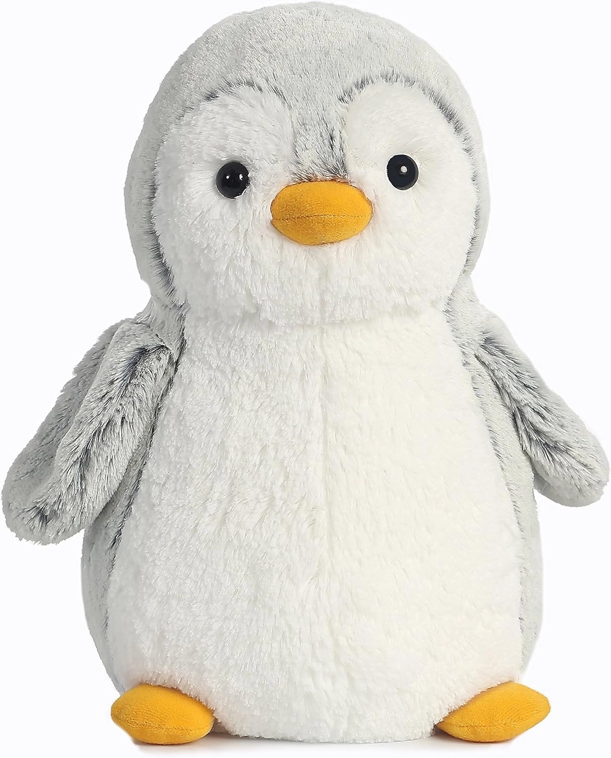 Aurora® Playful Pompom Penguin™ Stuffed Animal - Vibrant Companions - Endless Fun - Gray 11.5 Inches