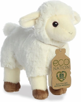 Aurora® Responsibly Made Eco Nation™ Lamb Stuffed Animal - Ideal for Playtime Adventures - Perfect for Birthdays or Just Because - White 8 Inches