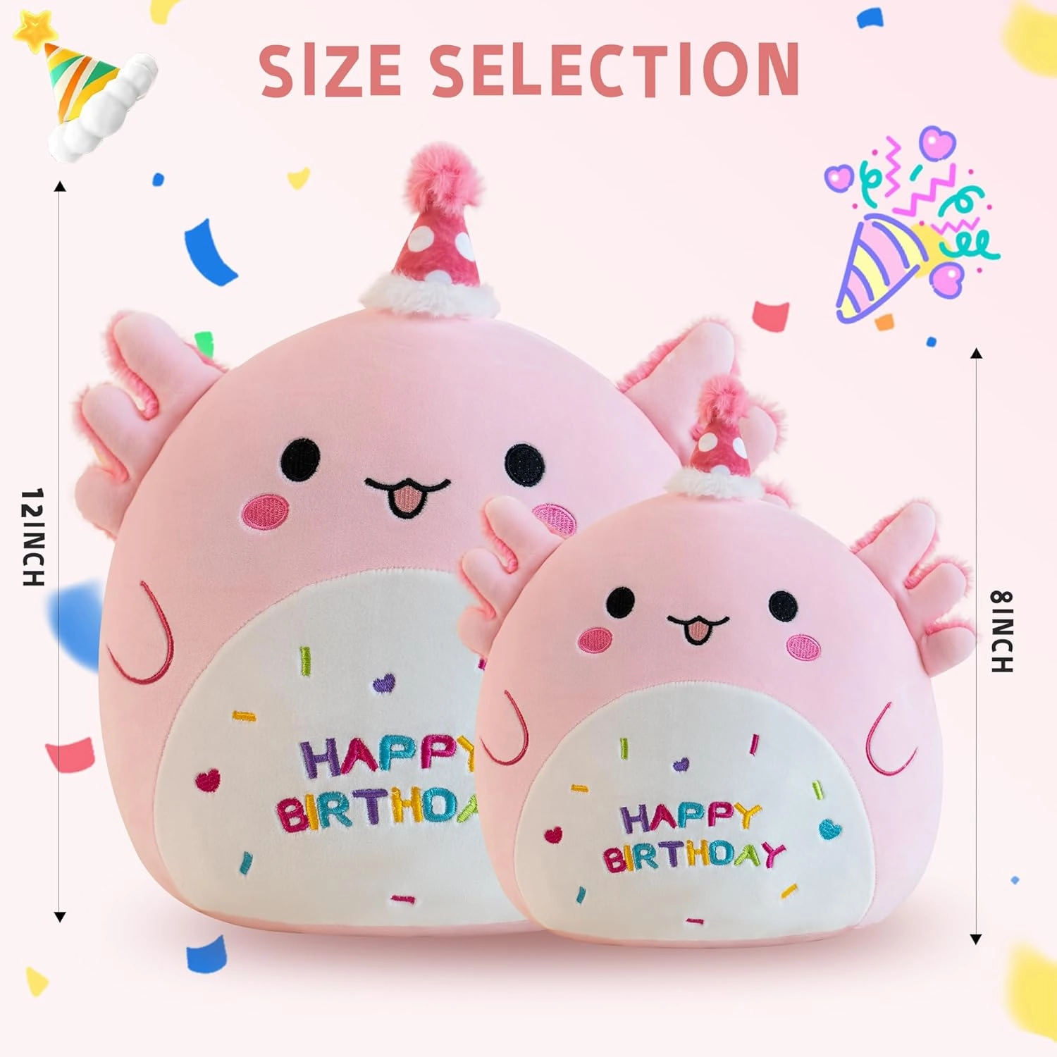 Axolotl Plush Adorable Axolotl Stuffed Animals Soft Birthday Gift Axolotl Plushies Pillow for Kids Boys Girls Pink 12 inch