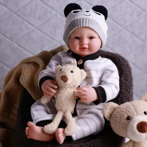 BABESIDE Lifelike Reborn Baby Dolls Boy - Lyle 17 Inch Handmade Realistic Baby Doll Soft Body Realistic-Newborn Baby Doll with Toy & Gift Box for Kids Age 3  