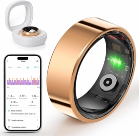 BANGALORE Smart Fitness Ring for Men & Women – Activity & Wellness Tracker with Heart Rate, Sleep, and Blood Oxygen Monitoring, Motion Tracking, Waterproof Build, and No Subscription Required (7#)