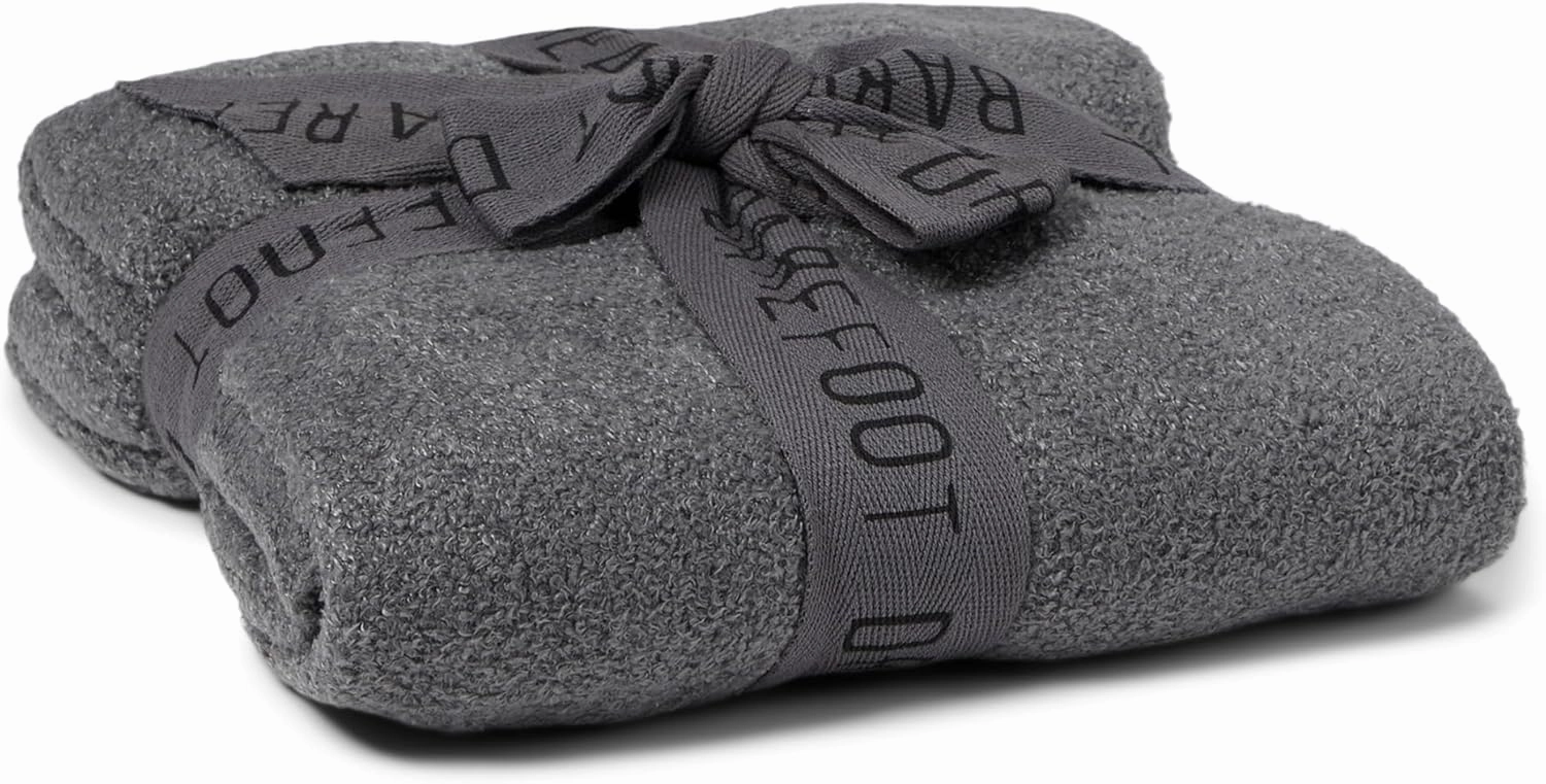 Barefoot Dreams CozyChic Lite Baby Receiving Blanket, Coal, 30"x30"