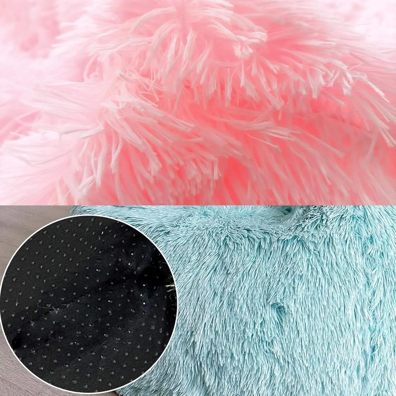 BCU Bean Bag Chair Cover Ultra Soft Fluffy Faux Fur Beanbag Cover Plush Living Room Chairs Cover for Adults and Kids, Black