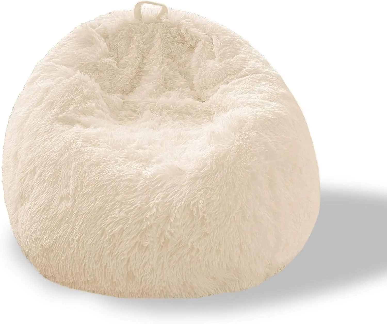 BCU Bean Bag Chair Cover Ultra Soft Fluffy Faux Fur Beanbag Cover Plush Living Room Chairs Cover for Adults and Kids, White