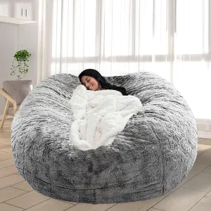 Bean Bag Chair for Adults Kids No Filling Comfy Giant Living Room Chairs Gaint Bean Bag for Stuffed Animal Storage, 6FT, Grey