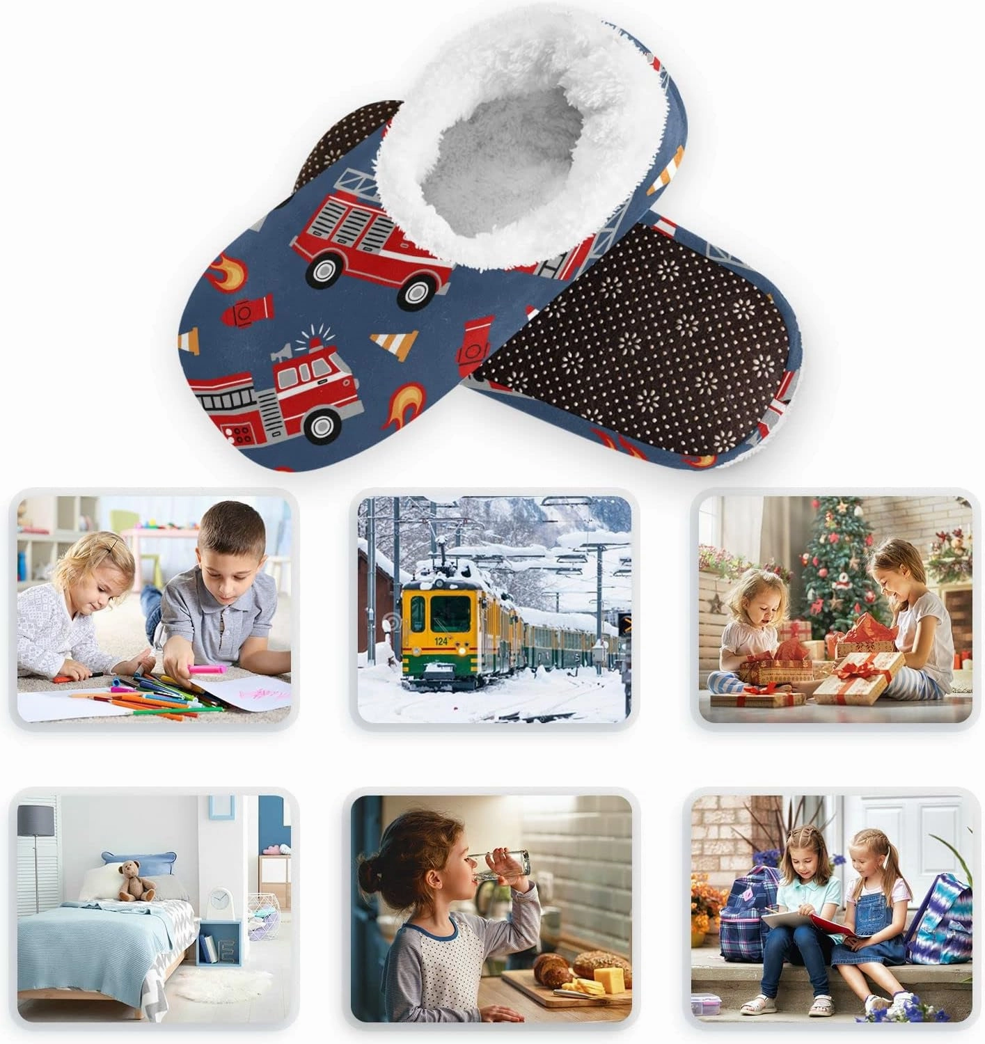 Bees Honey Honeycombs Boys Girls House Slippers Kids toddler Home Shoes Winter Indoor shoes XS