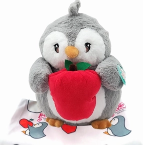 BelkVilo. 11" Penguin Plush with Rattle and Blanket – Sensory Stuffed Toy for Babies 0–3 Years – Soft Apple-Themed Comfort Gift for Baby Shower