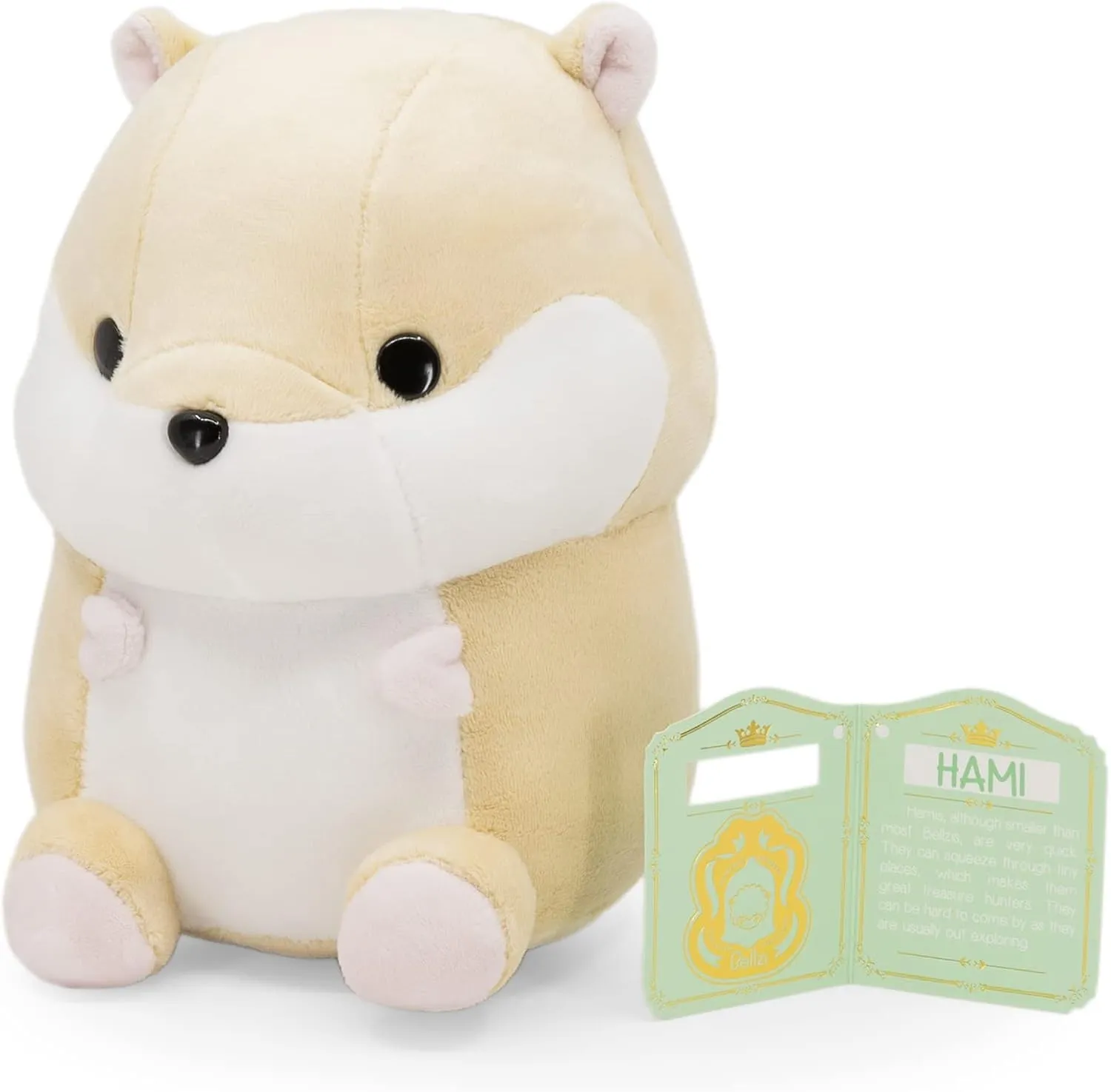 Bellzi Hamster Cute Stuffed Animal Plush Toy - Adorable Soft Brown Hamster Toy Plushies and Gifts - Perfect Present for Kids, Babies, Toddlers - Hami