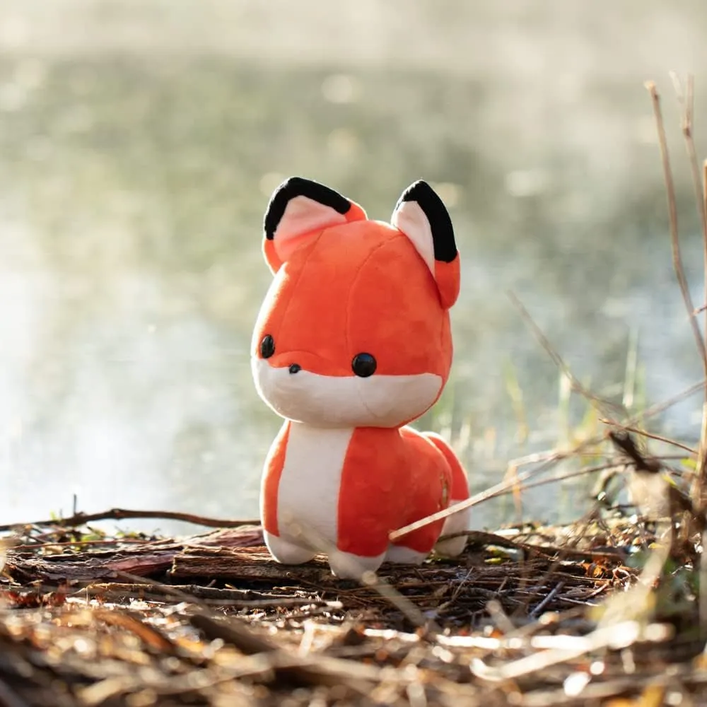 Bellzi Orange Fox Cute Stuffed Animal Plush Toy - Adorable Soft Fox Toy Plushies and Gifts - Perfect Present for Kids, Babies, Toddlers - Pouncing Foxxi