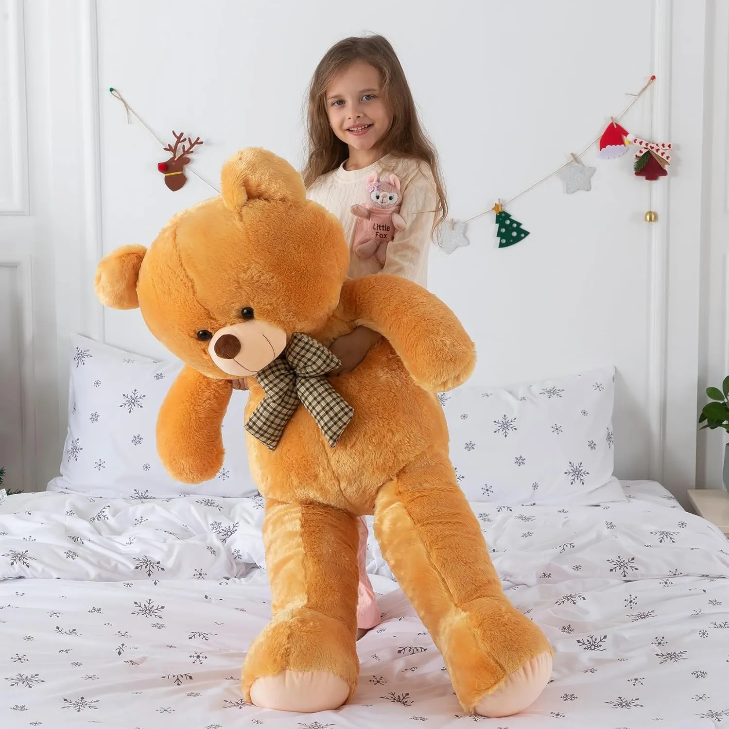 Big Teddy Bear 4 Feet Stuffed Animal Giant Teddy Bear Jumbo Stuffed Animals Big Teddy Bears Large Plush Toy Life Size Bear for Birthday Halloween Christmas Brown 47 Inch