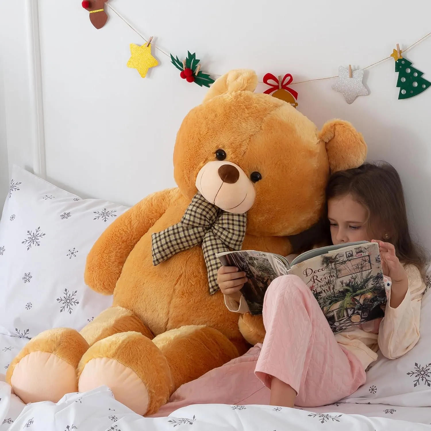 Big Teddy Bear 4 Feet Stuffed Animal Giant Teddy Bear Jumbo Stuffed Animals Big Teddy Bears Large Plush Toy Life Size Bear for Birthday Halloween Christmas Brown 47 Inch