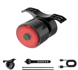 Bike Tail Light, Upgrade Smart LED Brake Sensing Bicycle Rear Flashlight for Night Riding Type C USB Rechargeable Bicycle Rear Safety Warning Cycling Tail Light with 5 Modes