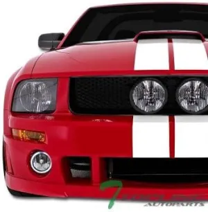 Black Mesh Front Hood Bumper Grill Grille/Fog Lights Hole 05-09 Ford Mustang Gt