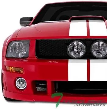 Black Mesh Front Hood Bumper Grill Grille/Fog Lights Hole 05-09 Ford Mustang Gt