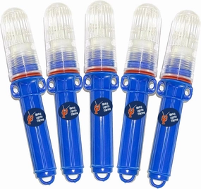 Blinky Lights Marine Fishing Strobe for Lobster/Crab Hoop Net Blue LED Flashing, Pack of 5, Model SP, Glow Stick Replacement