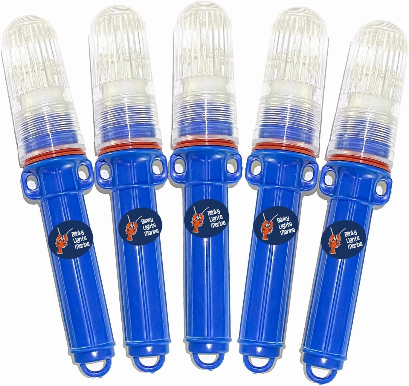 Blinky Lights Marine Fishing Strobe for Lobster/Crab Hoop Net Blue LED Flashing, Pack of 5, Model SP, Glow Stick Replacement