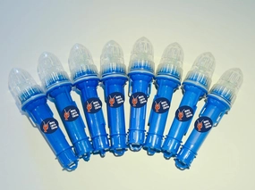 Blinky Lights Marine Fishing Strobe for Lobster/Crab Hoop Net Blue LED Flashing, Pack of 8, Model Original, Glow Stick Replacement