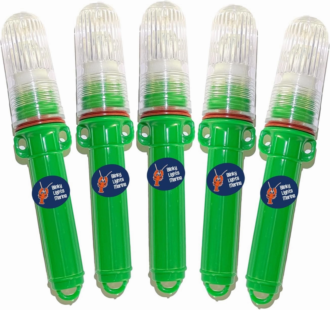 Blinky Lights Marine Fishing Strobe for Lobster/Crab Hoop Net Green LED Flashing, Pack of 5, Model SP, Glow Stick Replacement