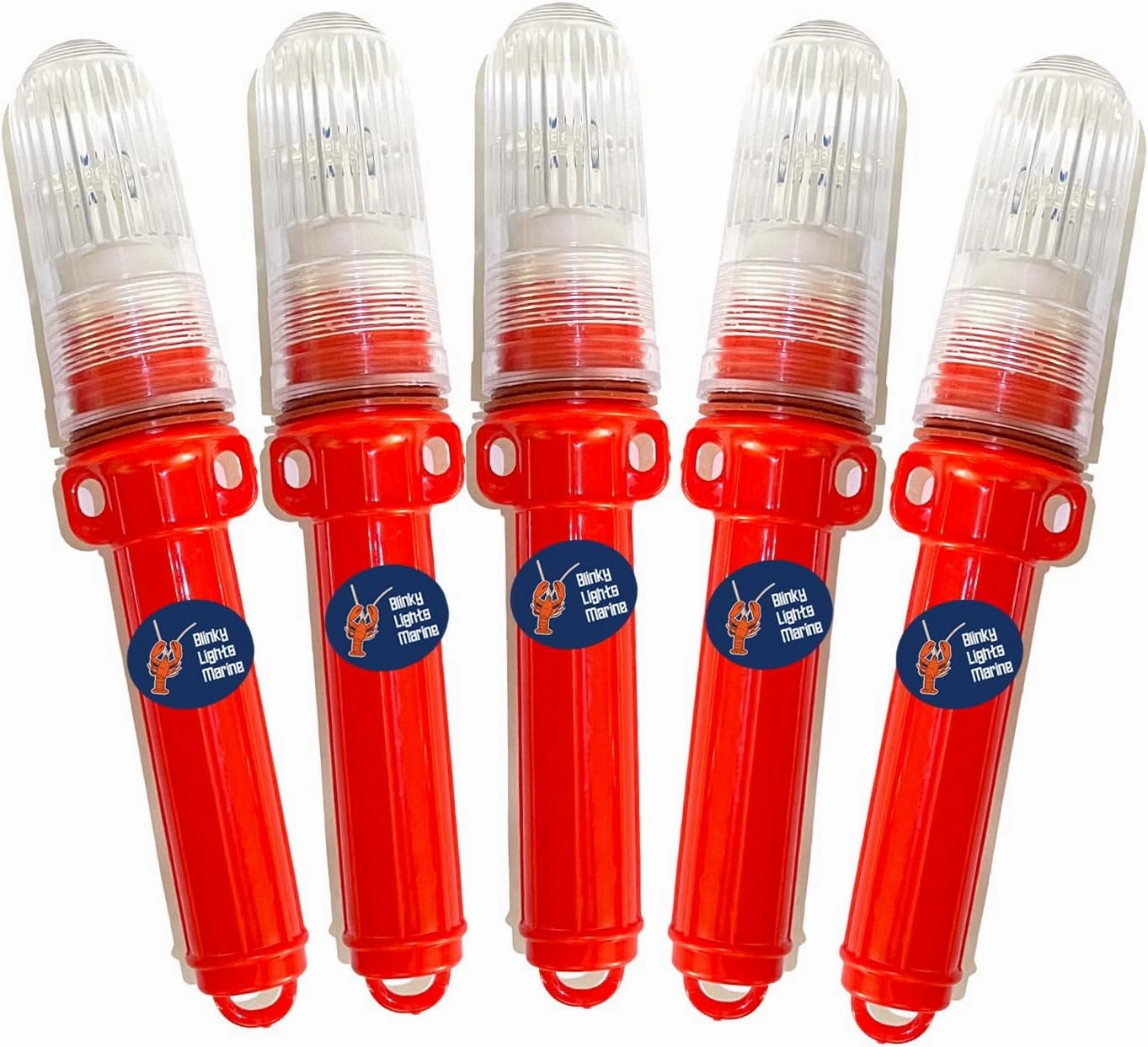 Blinky Lights Marine Fishing Strobe for Lobster/Crab Hoop Net Red LED Flashing, Pack of 5, Model SP, Glow Stick Replacement