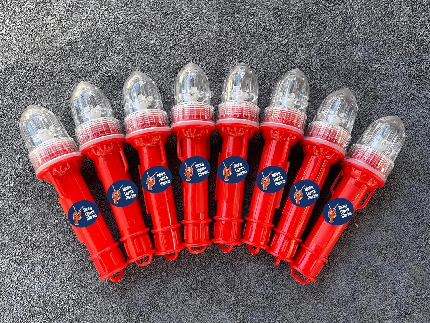 Blinky Lights Marine Fishing Strobe for Lobster/Crab Hoop Net Red LED Flashing, Pack of 8, Model Original, Glow Stick Replacement