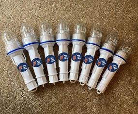 Blinky Lights Marine Fishing Strobe for Lobster/Crab Hoop Net Red Then White LED Flashing, Pack of 8, Model Original, Glow Stick Replacement