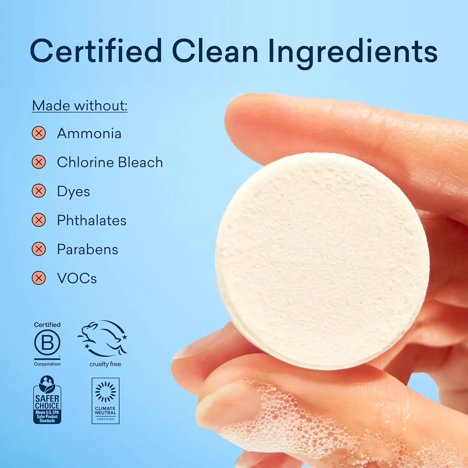 BLUELAND Toilet Bowl Cleaner Tablets, Starter Set, 14 Count with Tin, Lemon Cedar, Plastic-Free, No Harsh Chemicals, Plant-Based