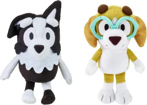 Bluey and Friends – 2 Pack Soft Stuffed Animals (Honey & Mackenzie), Approximately 7 Inches – Cuddly Plush Toys for Kids, Embroidered Faces, Travel Size, Gift for Toddlers Ages 3 