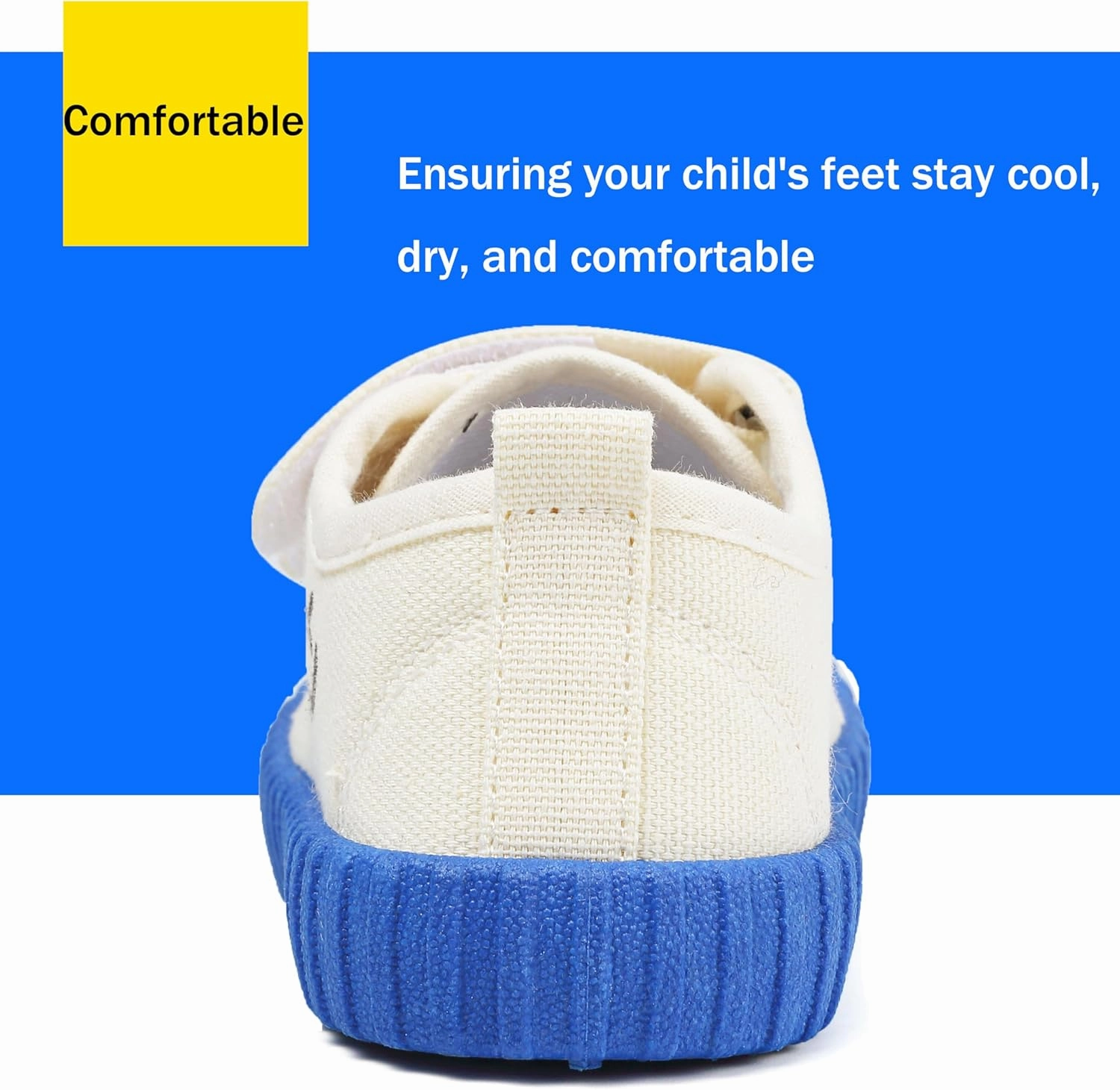 Boy's Girl's Toddlers Canvas Shoes Slip-On Lightweight Kids Sneakers Hook and Loops Casual Skin-Friendly Walking Running Shoes with Multicolor Sole (Toddler/Little Kids)