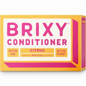 BRIXY Conditioner Bar for Hydration & Softness, All Hair Types, pH Balanced & Safe for Color Treated Hair, Vegan & Plastic-Free (1 Count, 4 oz) - Citrus