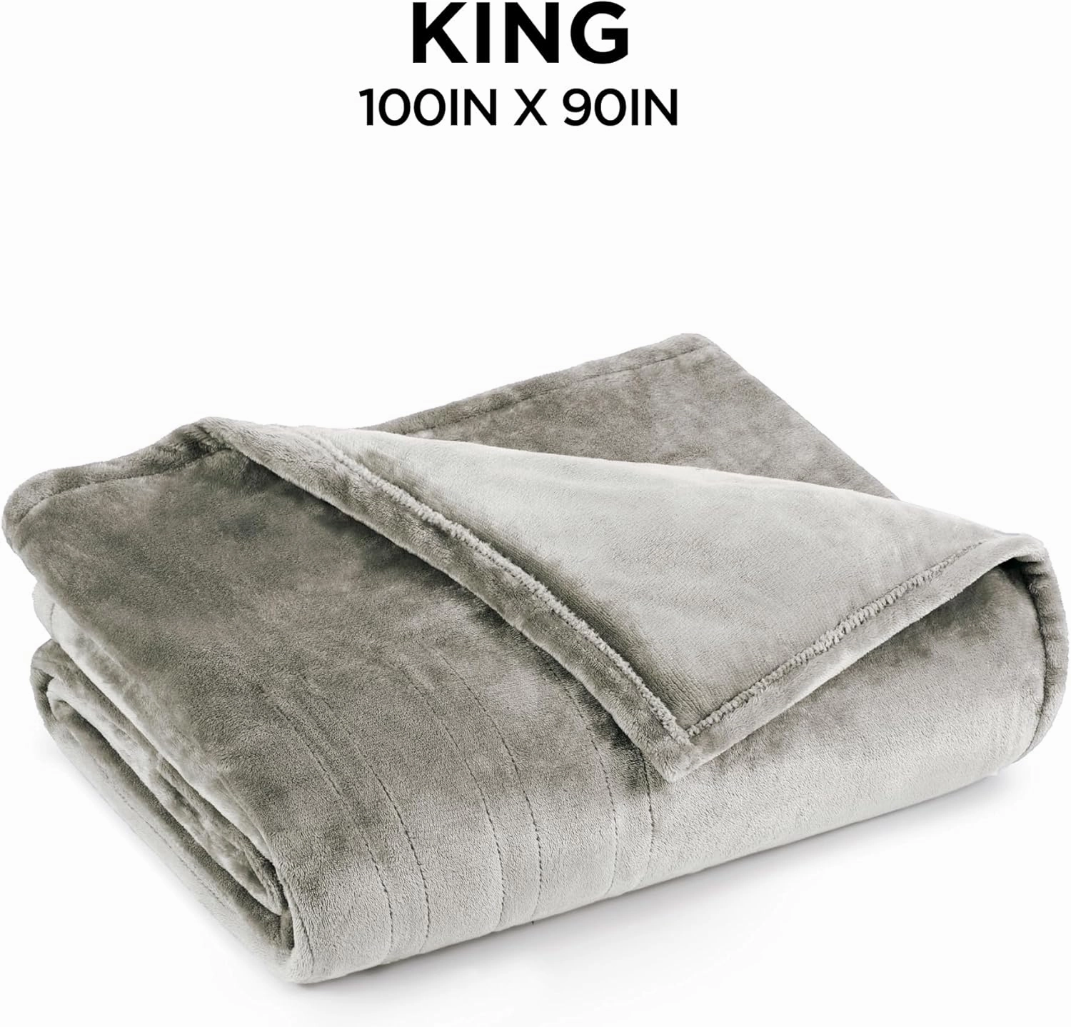 Brookstone Electric Heated Plush Blanket w/ 10 Heat Settings - Adjustable Timer, 12-Hour Auto Shut Off - Machine Washable & Dryer Safe - Polyester Velvet Blanket, King Size - Taupe