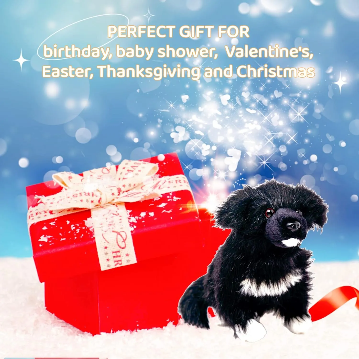 Bundy 10" Lifelike Newfoundland Dog Plush, Realistic Stuffed Animal Toy for Kids and Dog Lovers, Soft and Cuddly Newfie Puppy Gift