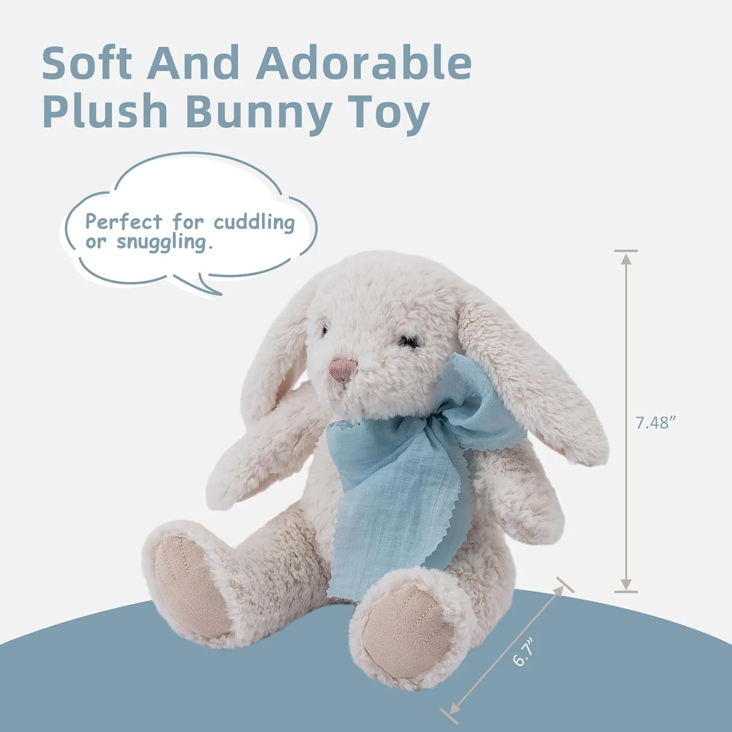 Bunny Stuffed Animal Soft Rabbit Cuddly Toy 8’’ Plush Animal Toys for Babies and Toddlers