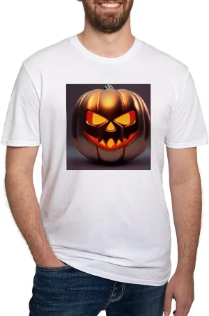 CafePress Shiny Jack O' Lantern Men's Classic T Shirt Men's Semi-Fitted Classic Cotton T-Shirt