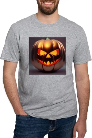 CafePress Shiny Jack O' Lantern Men's Classic T Shirt Men's Semi-Fitted Classic Cotton T-Shirt