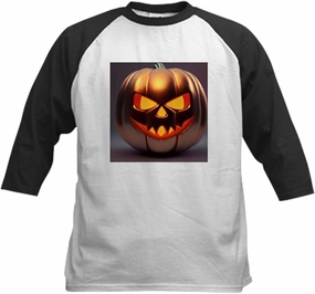 CafePress Shiny Jack O' Lantern Kids Baseball T Shirt Kids Cotton Baseball Jersey, 3/4 Raglan Sleeve Shirt