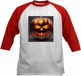 CafePress Shiny Jack O' Lantern Kids Baseball T Shirt Kids Cotton Baseball Jersey, 3/4 Raglan Sleeve Shirt