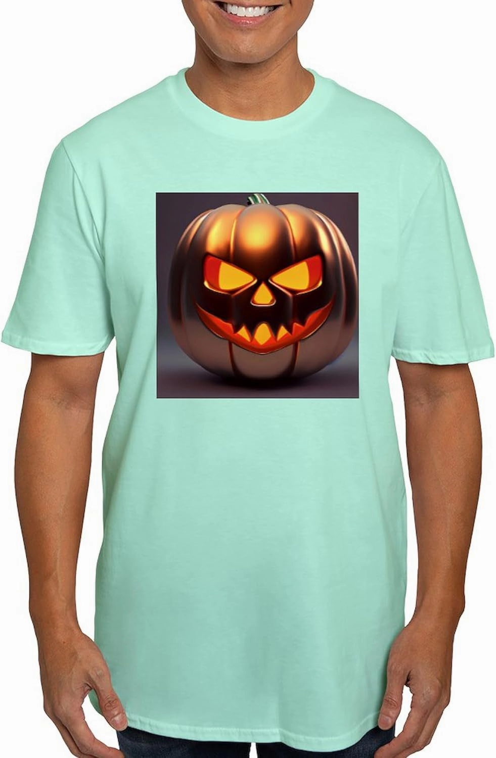 CafePress Shiny Jack O' Lantern Men's Classic T Shirt Men's Fitted Graphic T-Shirt