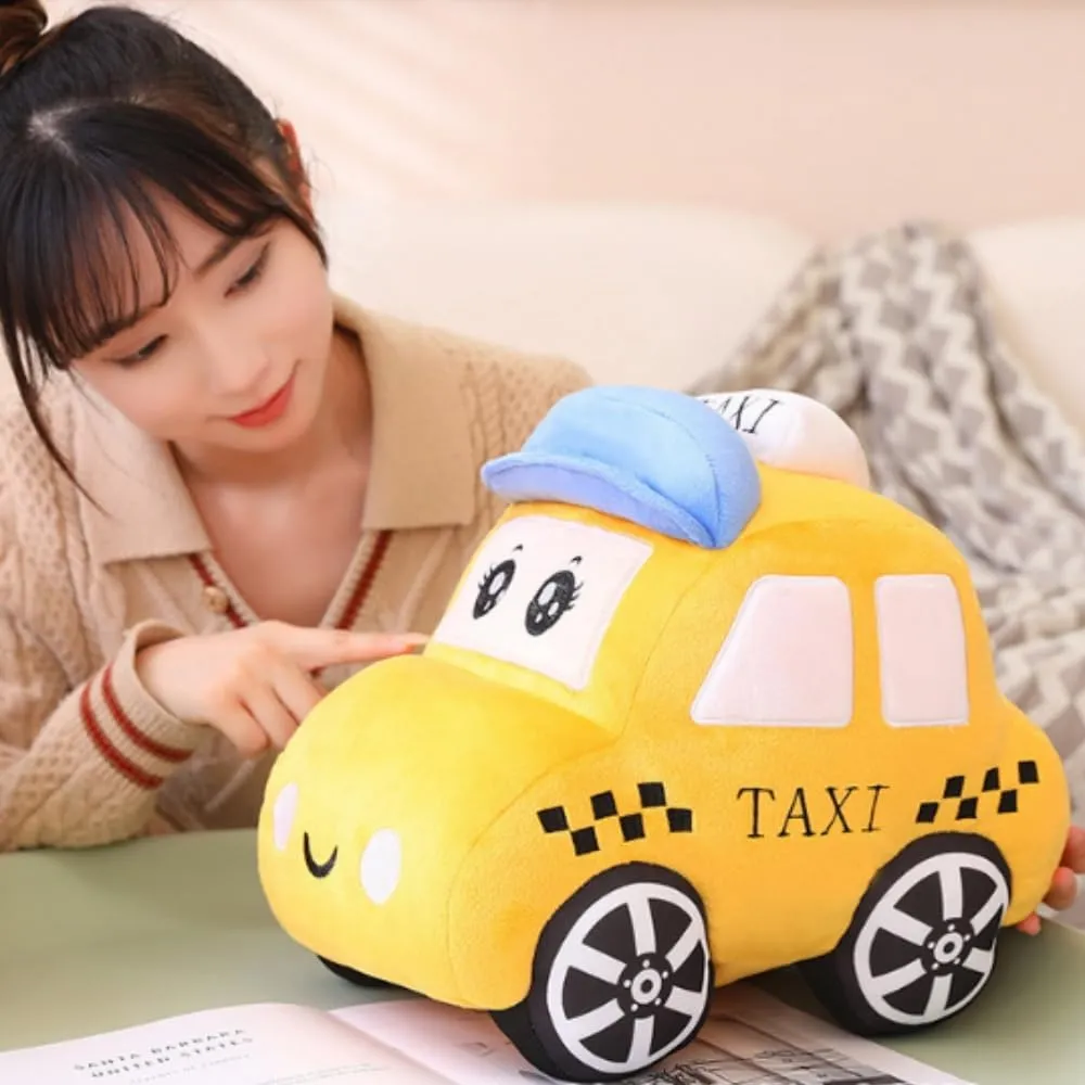 Car Stuffed Toy,11.8""/30cm Soft Taxi Plush Toy/Police Car Stuffed ToyStuffed Car Plush Pillow Toy,Gifts for Kids or Birthday Party (Taxi), Blue Or Yellow