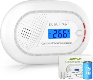 Carbon Monoxide Detectors with 10-Year Battery, Digital LCD Display, LED Flashing Signal Lights Portable CO Monitor Alarm for Travel, RV, Home, and Depot (1 Pack)
