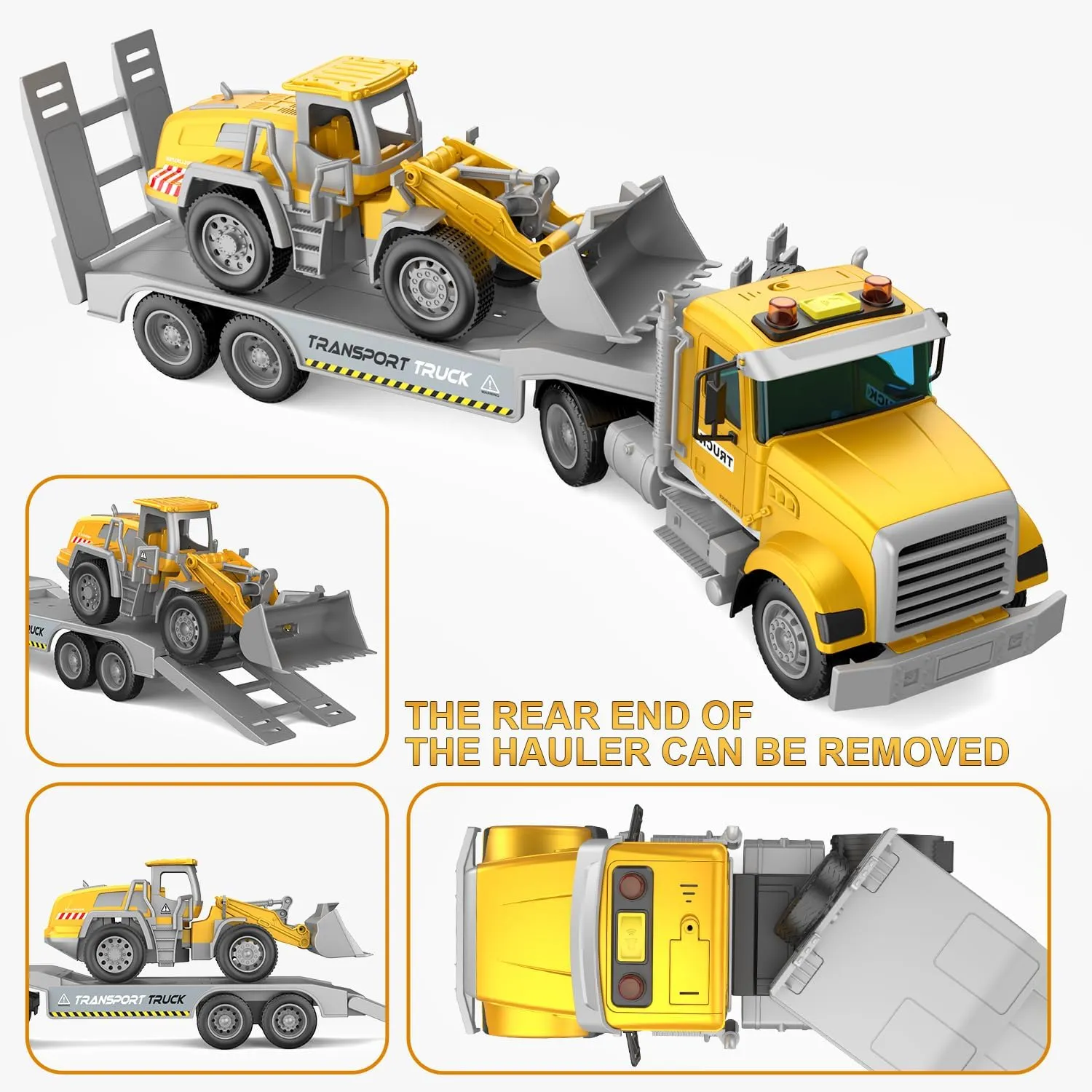 Carrier Vehicle Truck Toys for Kids, Includes Carrier Car and Bulldozer Truck, Cars Toy Birthday Gift for 3  Years Old Boys and Girls